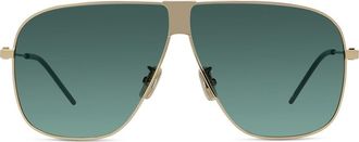 Givenchy GV Speed 64mm Oversize Gradient Pilot Sunglasses in Shiny Endura Gold /Green at Nordstrom