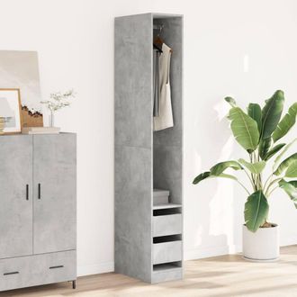 Berkfield Home Wardrobe Concrete Grey 30x50x200 cm Engineered Wood | Size: 30 x 50 x 200 cm