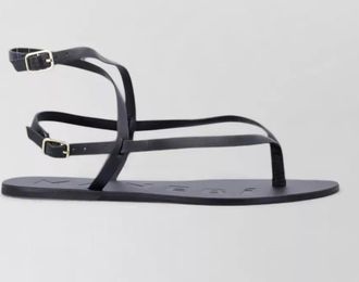 Maneb&igrave; leather crossover thong sandals