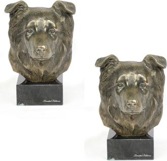 OEM Border Collie - Estatuilla De Perro, Busto Sobre Base De Piedra, Escultura, Trofeo Para Exposici&oacute;n Canina De Art-dog