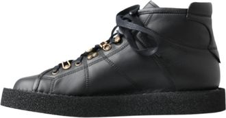 Dolce & Gabbana Black Leather Slip on Stretch Mens Boots