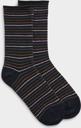 Simons Womens Little stripe ultrafine merino socks
