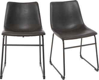 Miliboo Set De 2 Sillas De Estilo Industrial Negras New Rock