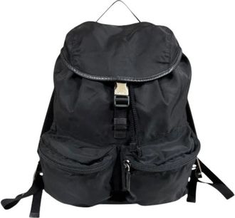 Prada Pre-owned Backpacks, male, Black, Size: ONE SIZE Pre-owned Nylon Backpack