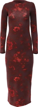 Reformation Tommie Knit Midi Dress in Burgundy Lyocell