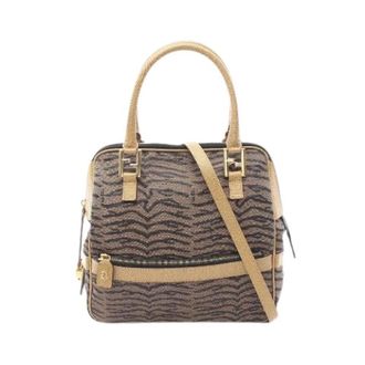 Fendi Pre-owned Zebra 2way Tote Bag - Dames - Vintage Handtas - Bruin - ONE Size - Leer - Vintage
