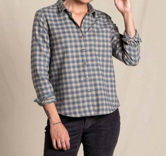 Toad & Co Cama Long Sleeve Button Up Shirt In North Shore
