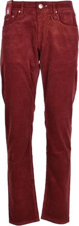Sartoria Tramarossa Red Corduroy Trousers With Classic Five-Pocket Design