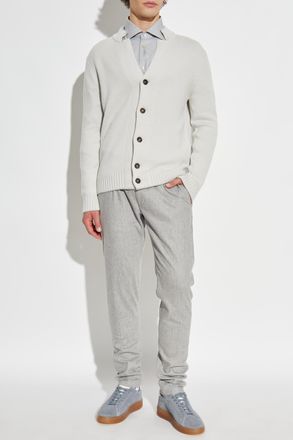 Eleventy Shirt With Cashmere Trim, Mens, Grey