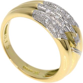 Celine Yellow Platinum 900 Band Ring (Pre-Owned)