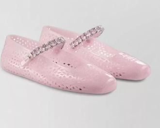 Jimmy Choo London glitter jelly mary jane ballerina flats