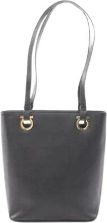 Ferragamo Pre-owned Tote Bags, female, Black, Size: ONE SIZE Pre-owned Leather Shoulder Bag