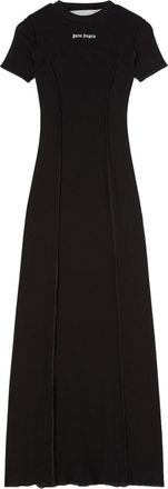 Palm Angels Womens open Back Logo Rib Dress Black - Size X-Small