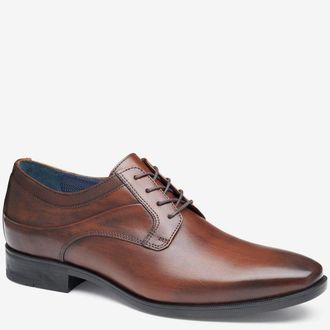 Johnston & Murphy Mens Johnston & Murphy Gibbons Oxfords Brown Leather Dress Shoes GAL2132