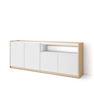 Skraut Home Aparador efecto madera blanco y roble 210x37x80cm