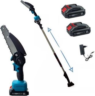 Trade Shop Trade Shop - Elettrosega Batteria 24v Motosega Potatore Troncarami Con Asta Telescopica 240mm