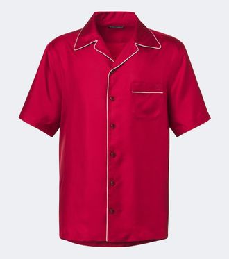 Dolce & Gabbana Camisa bowling de sat&eacute;n de seda