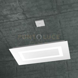 Top-Light Carpet sospensione rettangolare media 4+1 luci biemissione bianco 1137-SRM+1-BI
