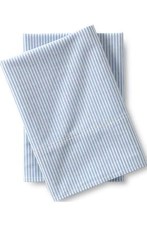 Lands End Cotton Oxford Stripe Pillowcases in Silver Lake Blue Stripe at Nordstrom, Size Standard