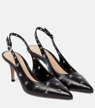 Gianvito Rossi Pumps slingback Lydia in pelle con borchie