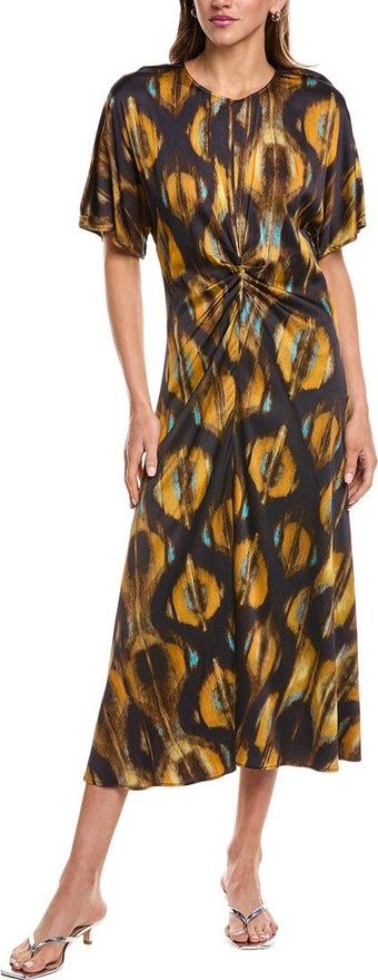 Short Kimono Sleeve Midi Dress