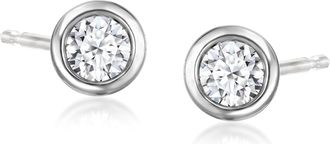 Ross-Simons Bezel-Set Lab-Grown Diamond Stud Earrings in Sterling Silver