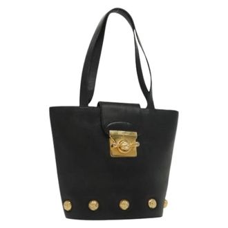 Ferragamo Tweedehands leren handtassen - Dames - Vintage Tas - Zwart - ONE Size - Leer - Vintage