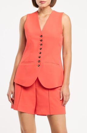 Cinq &agrave; Sept Kallen Vest in Red Tangerine at Nordstrom, Size 12