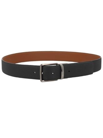 Ermenegildo Zegna Reversible Cow Leather Rectangular Buckle Belt