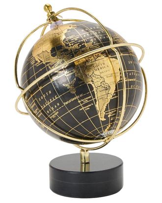 Two's Company Around The World Globe With Marble Base