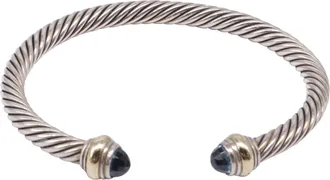 David Yurman Cable Flex Blue Onyx Bracelet in Silver Sterling Silver Metal
