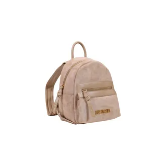 Love Moschino Suede-Effect Polyester Backpack - Beige