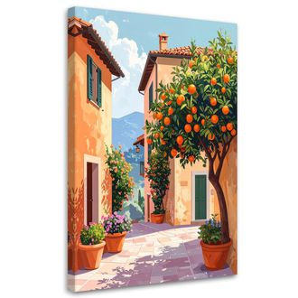 Feeby Cuadro En Lienzo, Calle Italiana Paisaje De La Toscana, 70x100