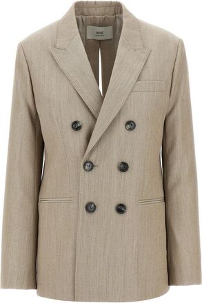 Ami Formele Blazers - Dames - Blazers - Beige - XS - Wol - Jassen