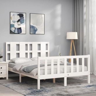 vidaXL Bed Frame without Mattress White 120x200 cm Solid Wood Pine Vidaxl