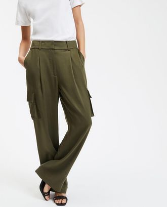 La Redoute Collections Rechte cargobroek in lyocell