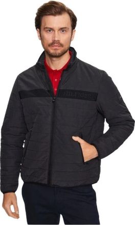 Tommy Hilfiger Gewatteerd jack met rits en elastische afwerking - Heren - Zomerjassen - Zwart - M - Katoen - Jassen