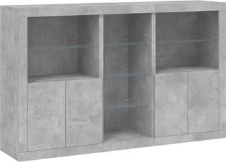 vidaXL Vidaxl - Sideboard with led Lights Concrete Grey 162x37x100 cm