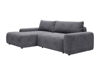 Vente-Unique Sof&aacute; rinconera izquierda en tela texturizada gris DAVISO