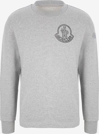Moncler Meliertes Rundhals-Sweatshirt Logo Stamp