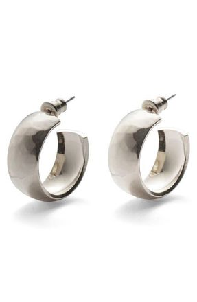 LADY GREY Hammered Hoop Earrings in Silver at Nordstrom