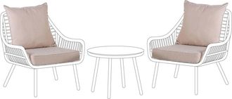 Beliani Conjunto de fundas de coj&iacute;n de exterior Beige