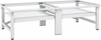 vidaXL Vidaxl - Pedestal Doble Lavadora Secadora Con Estantes Extra&iacute;bles Blanco