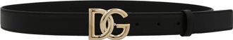 Dolce & Gabbana Black DG Logo Leather Belt