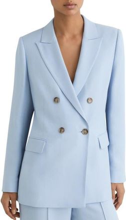 Reiss Magda Double Breasted Blazer in Blue at Nordstrom, Size 12 Us