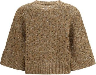 Brunello Cucinelli Womens Beige Silk Sweatshirt Clothing