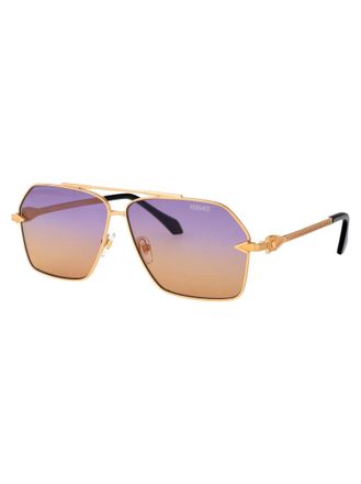 Versace 0VE2284 Gradient-Tinted Metal Aviator Sunglasses - Gold