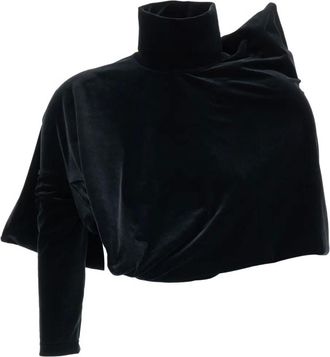 Junya Watanabe Top asimmetrico a collo alto - Nero