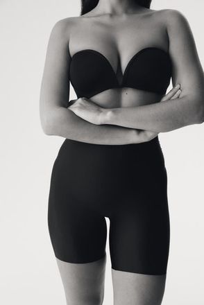 H&M 2-pack no-show light shaping bikers in Black at Nordstrom, Size Xx-Large