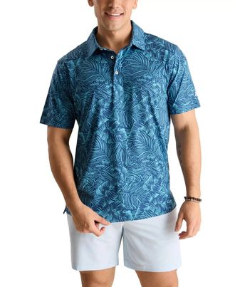 Chubbies The Dyed And True Polo Shirt Mens Navy Tropical Performance JDM2430